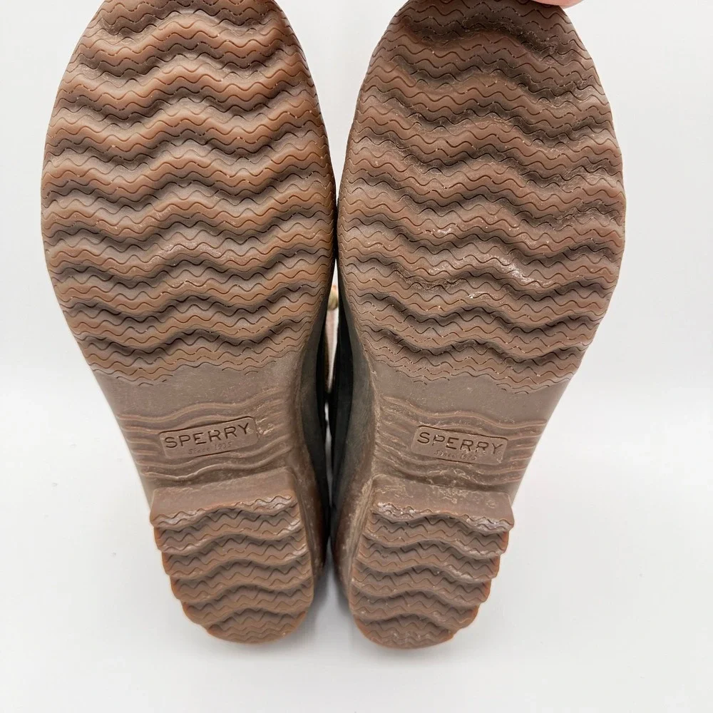 Sperry Decoy Duck Rain Boots Men 9M Brown Waterproof Leather STS13457